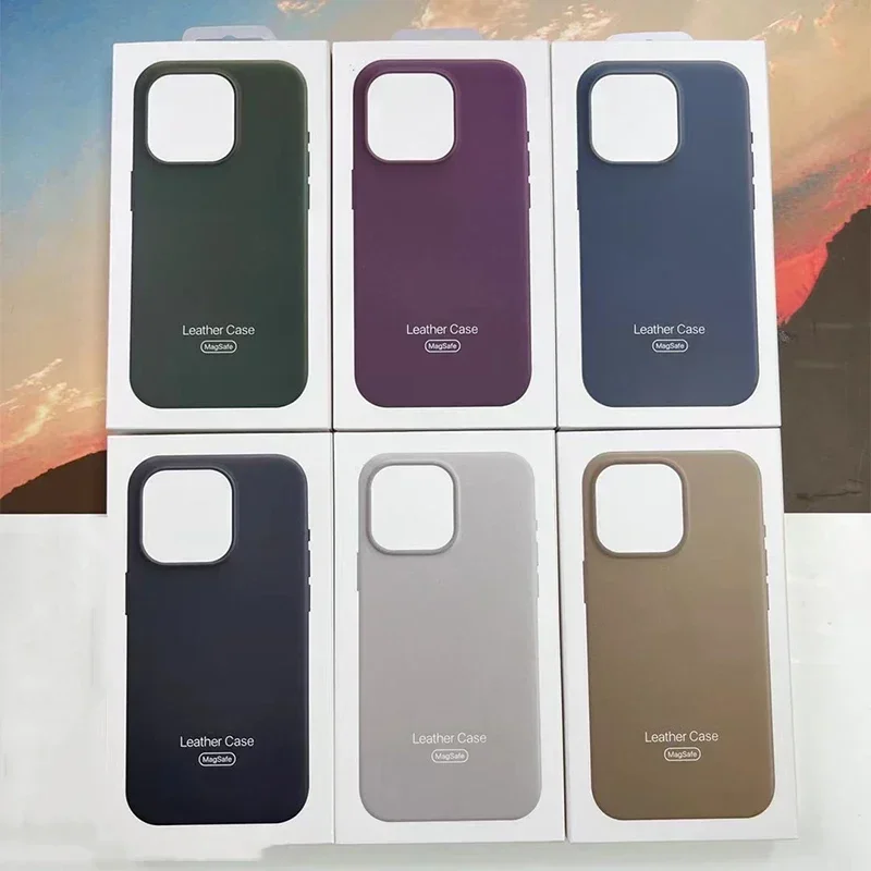 Funda de cuero oficial MagSafe con caja para Apple iPhone 16 Pro Max 16 Plus funda magnética de carga inalámbrica