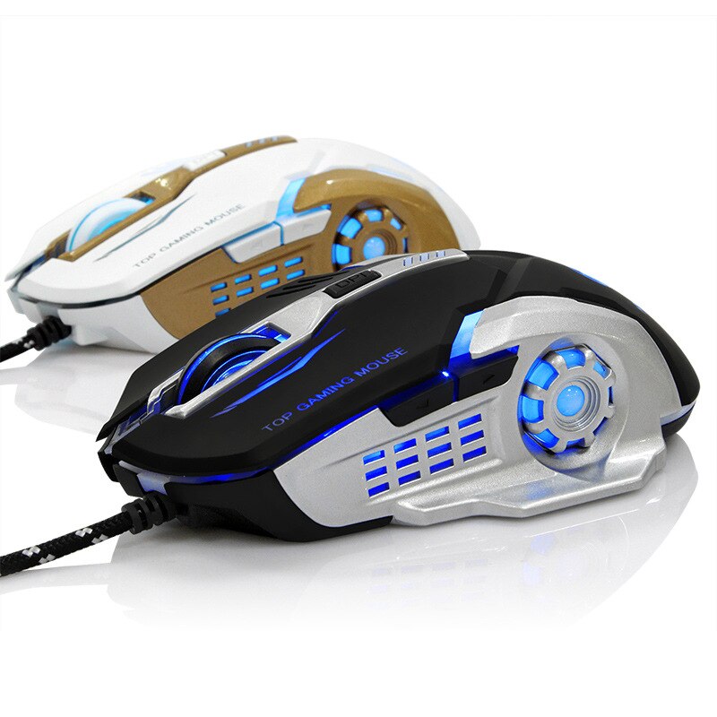 Gaming Mouse Computer Wired Glow Macro Definition Mice 6 Buttons 3200DPI USB Optical For Laptop Desktop