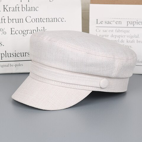 Retro Casual Cotton Berets for Women Man Summer Sunshine Octagonal Hat Peaked Cap Korean Casual Student Beret Vintage Unisex: white