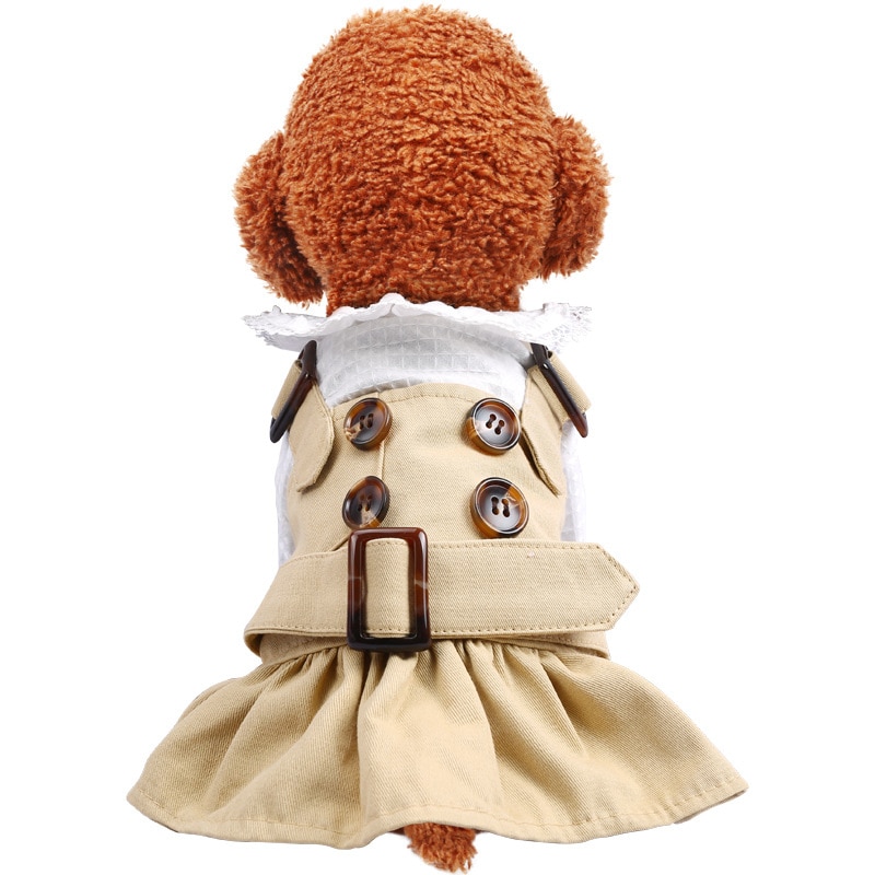 Spirng Summer Dog Clothes Handsome Trench Coat Dress Pets Outfits Warm Clothes for Small Dogs Costumes Jacket Puppy Shirt Dogs