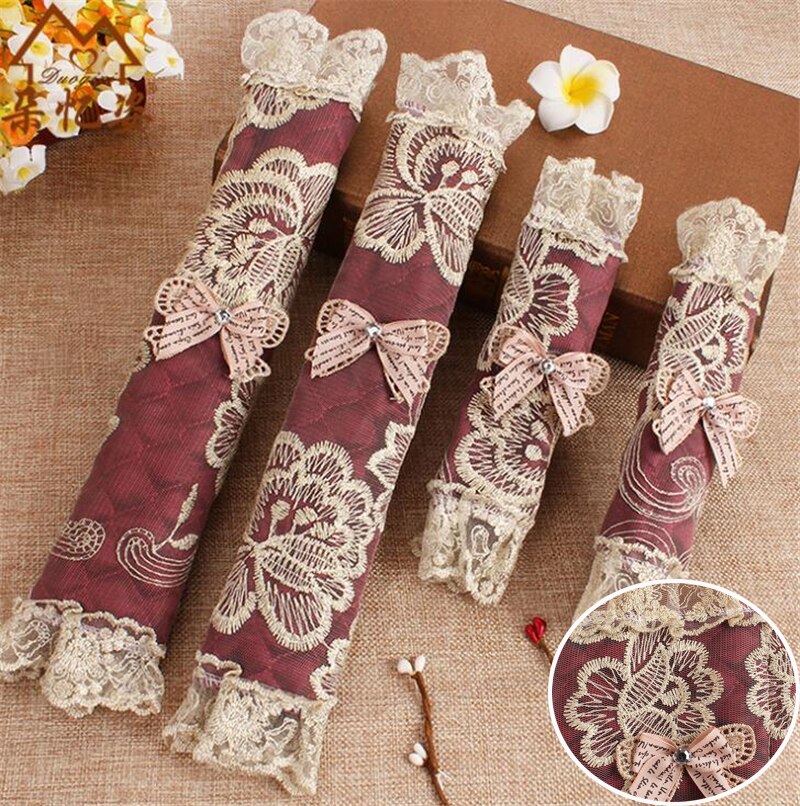 Cubierta de manija de encaje, cubierta de perilla de puerta, guantes de algodón para refrigerador, accesorios de herramientas para el hogar, cubierta de manija de puerta de nevera de doble puerta