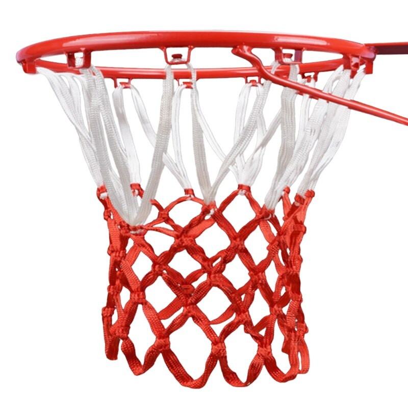 Duurzaam Standard Size Nylon Draad Sport Basketbal Hoop Mesh Net Bord Velg Bal Pum 12 Haken 3 Kleuren: B