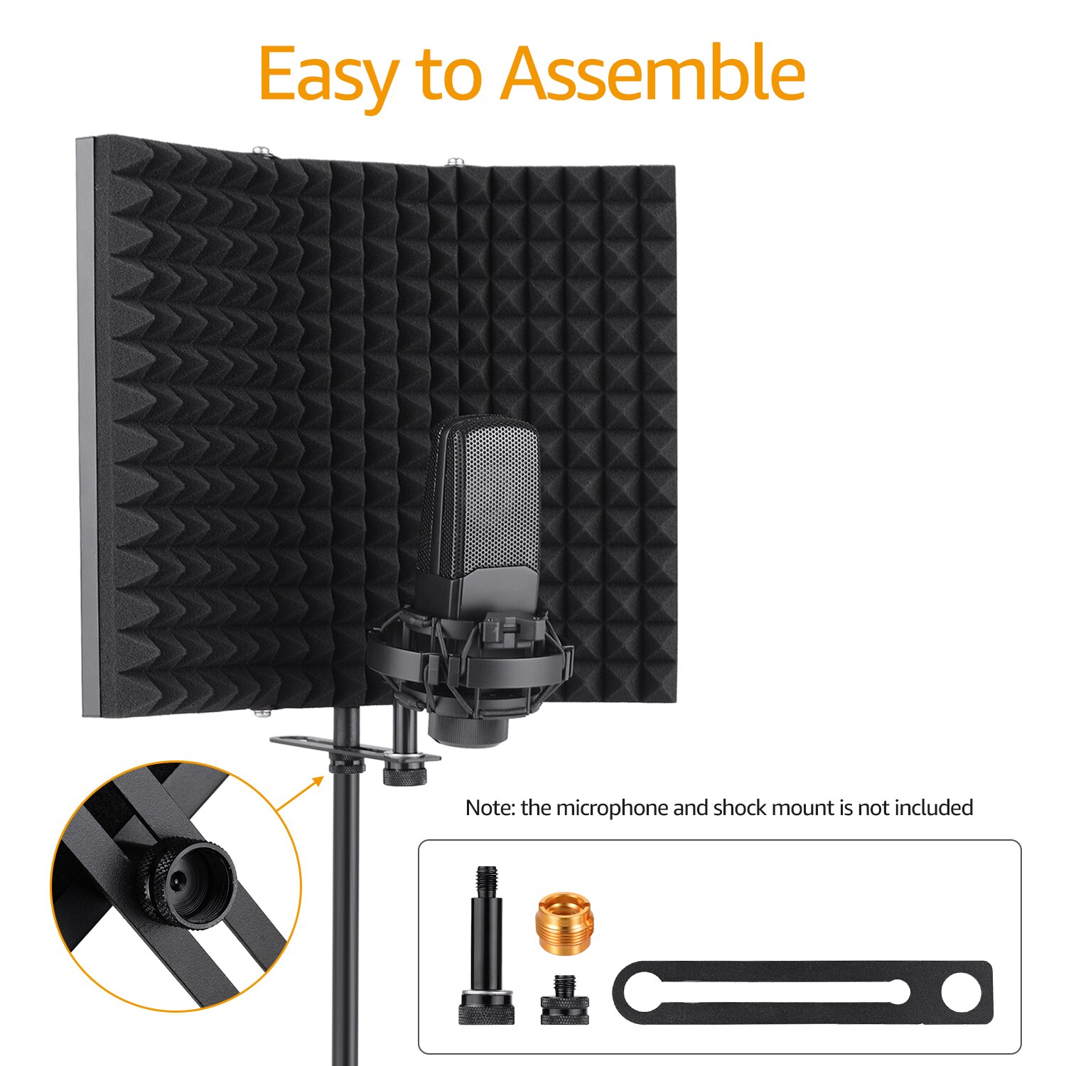 Professionele Studio Opname Microfoon Isolatie Shield Pop Filter Microfoon Wind Screen Met Hoge Dichtheid Eva Foam Geluid