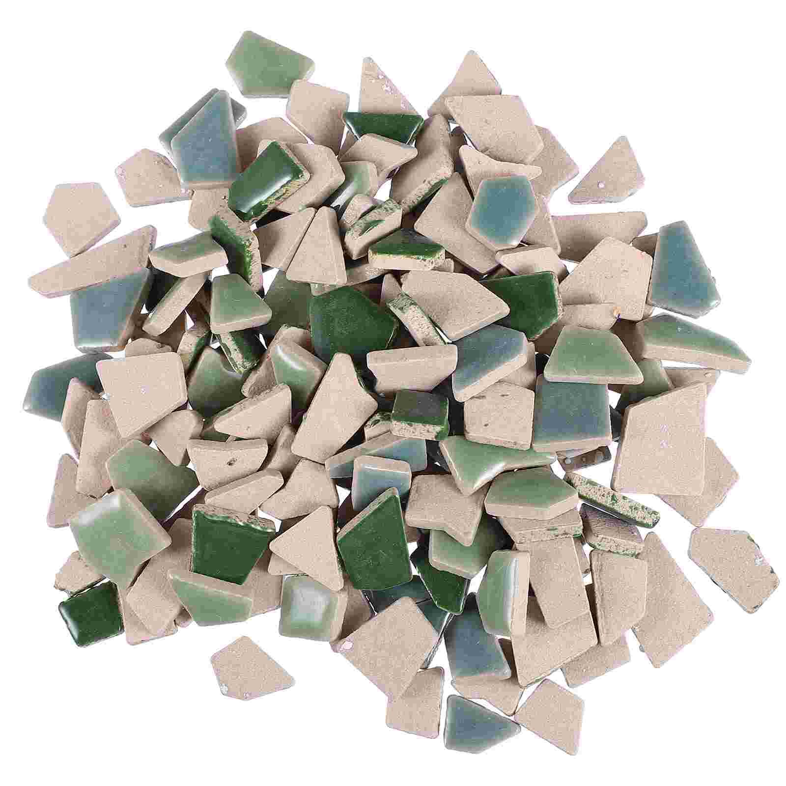 200g Colorful DIY Mosaic Tiles Pretty Ceramic Mosaic Tiles Delicate Mosaic Tiles: Green