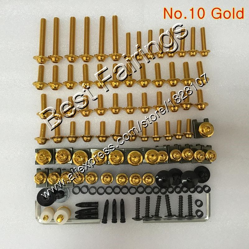 Fairing bolts full screw kit For SUZUKI GSXR600 GSXR750 06 07 GSXR 600 750 K6 GSX R600 R750 2006 2007 Complete Body screws Nuts: No.10