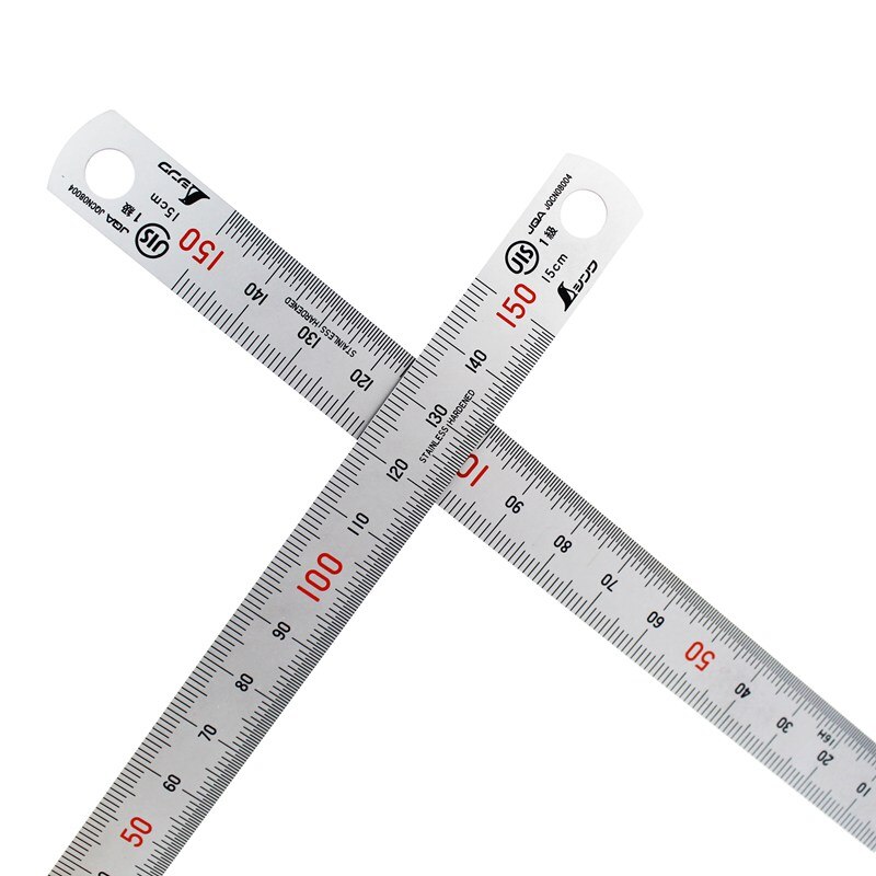 SHINWA Magnetic Stainless Steel Metal Ruler Metric Rule Precision Double Sided Measuring Tool 15cm 30cm 1PCS
