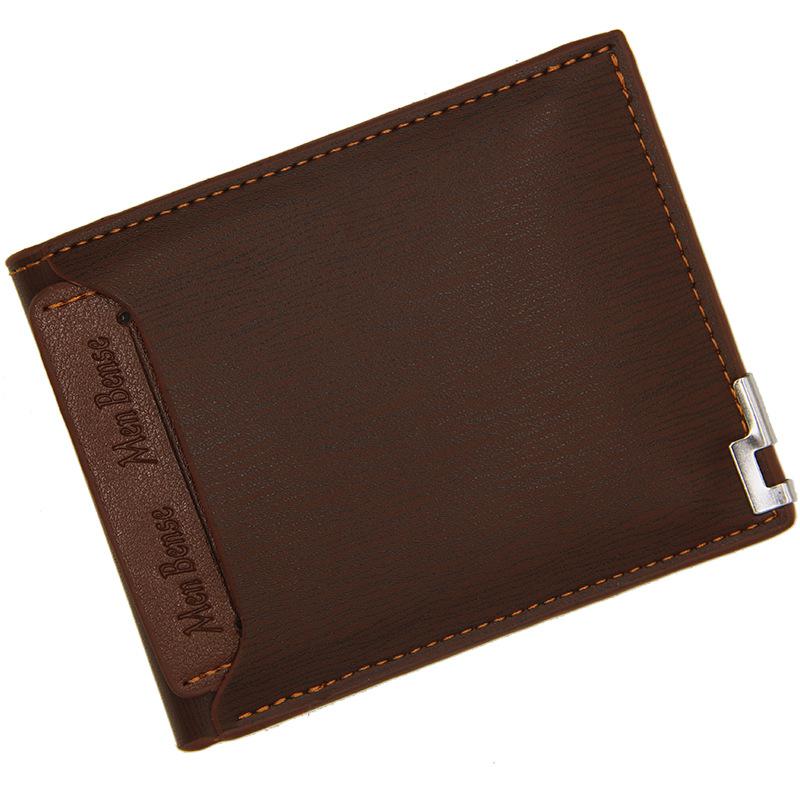 Portefeuille homme cuir PU slim petit hommes portefeuilles porte feuille homme porte monnaie billeteras para hombre en cuir porte carte courte: Brown