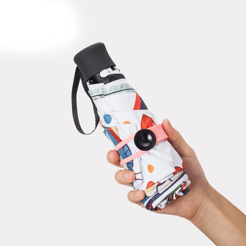 Mini-zonneparaplu regen vrouwen kat zwarte coating zonnebrandcrème merk pocket 5 opvouwbare paraplu's kinderen guarda chuva paraguas