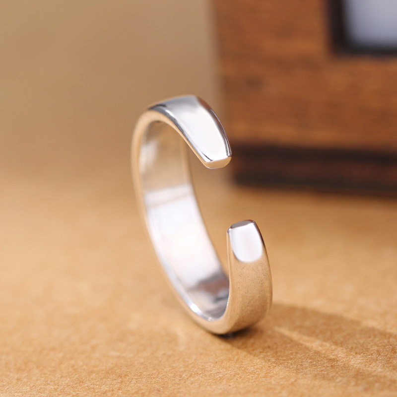 Novità in argento sterling 925 fiore nero aperto anelli da donna gioielli di qualità di lusso all'ingrosso GaaBou