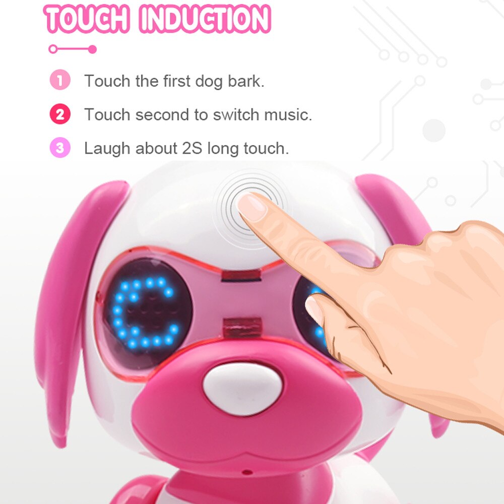 Interactive Smart Puppy Robotic Dog LED Eyes Sound Recording Sing Sleep Cute Toy