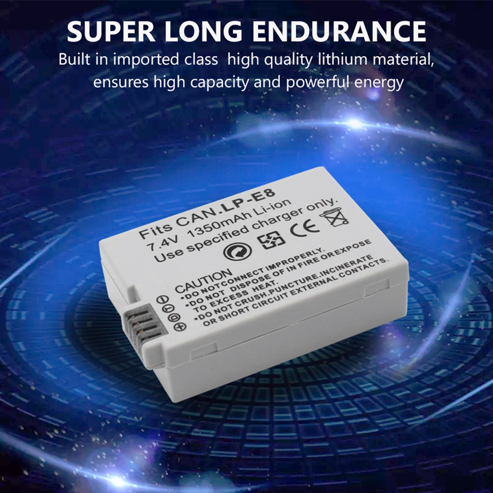 LP-E8 Bateria Batteries For Canon 7.4V 1350mAh Lithium ion Rechargeable Digital Battery EOS EOS Kiss X4 X5 X6i X7i T2i T3i