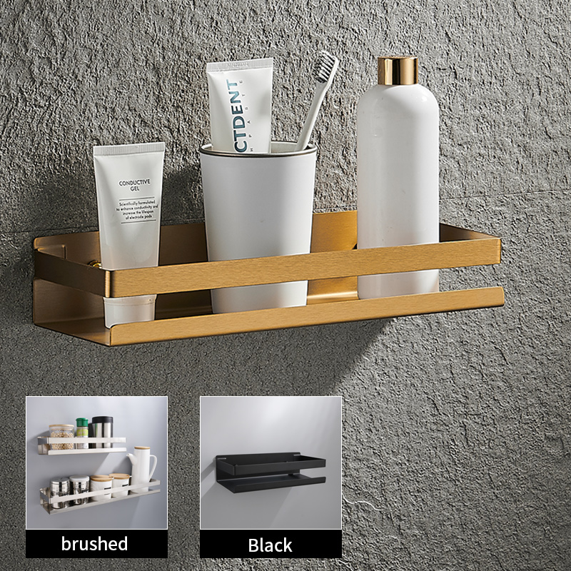 Estante de pared para baño, accesorio negro para ducha, champú y baño, estantes esquineros, estante de almacenamiento de 20cm-50cm