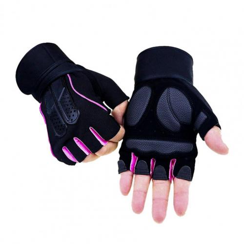 1 Pair Fitness Gloves Anti-Slip Strength Training Half Finger Outdoor Weightlifting Sports Training Gloves for Men and Women: Pink / M