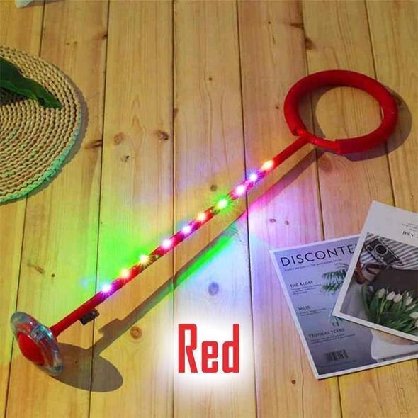 Flash Springen Touw Bal Kinderen Outdoor Fun Sport Speelgoed Led Kinderen Springen Kracht Reactie Training Swing Bal Kind-Ouder games: Red
