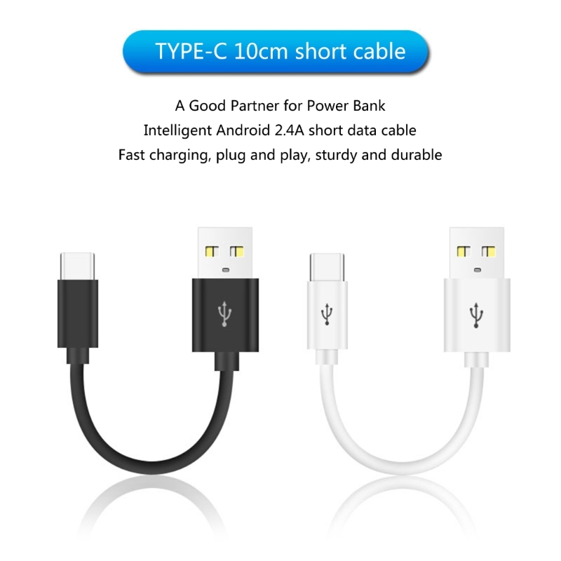 Câble USB vers Type-C court, charge haute vitesse, prise en charge du transfert de données pour téléphone, série 15 Smartphones, 10cm
