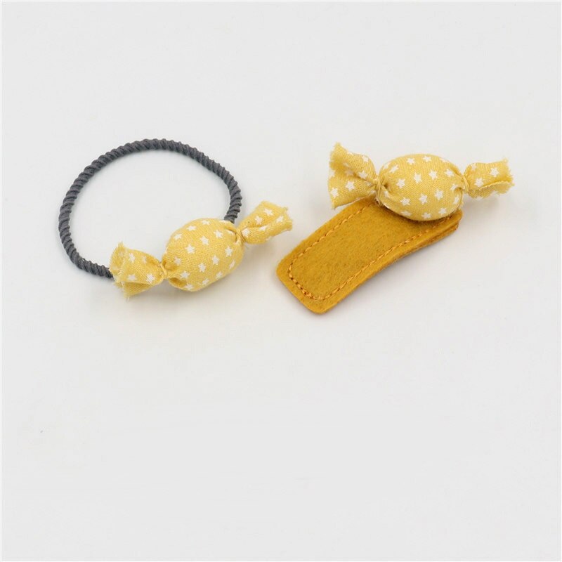 2 pièces Mignon Kid Filles Pinces À Cheveux Bonbons Tandem Boule Pompon Épingles À Cheveux Barrettes Chapeaux Bébé Enfants Cheveux Accessoires Chapeaux: 2-Yellow