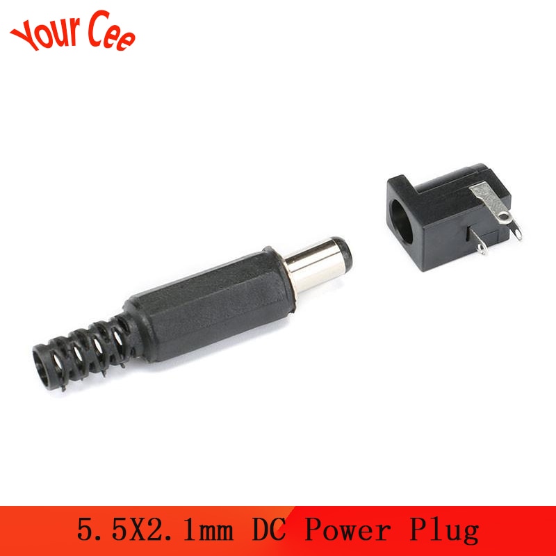 10 Pcs 5.5X2.1mm Dc Power Plug Man Vrouw Jack Pluggen Socket Kit Diy Adapter Connector