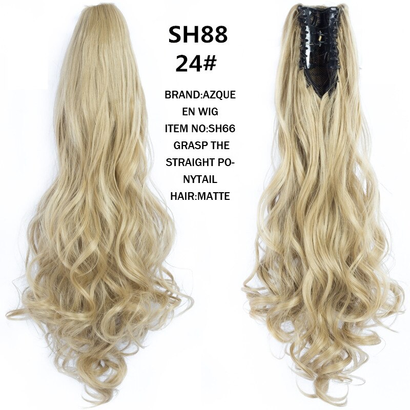 Azqueen Synthetische 22 "Lange Rechte Haar Klauw Paardenstaart False Haar Op Klauw Clip Staart Huis Paardenstaart Staart Haar: SH88 24