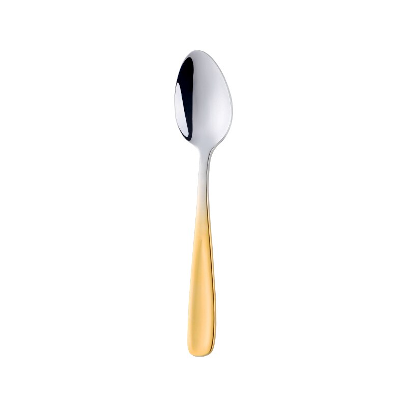 2 st små skedar rostfritt stål tesked guld kaffesked silver tårtskeda för födelsedagsfest verktyg mini bestick: Silver guld 2 st
