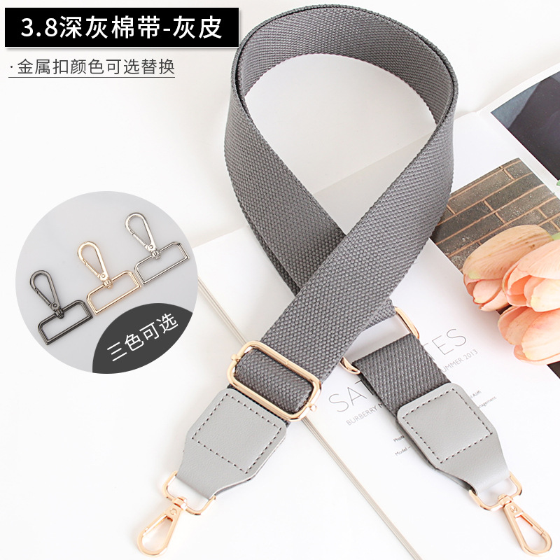 Effen kleur tasriem canvas damestas schouderriem accessoires enkele schouder diagonale overspanning lange schouderriem: 3/8" / WHITE