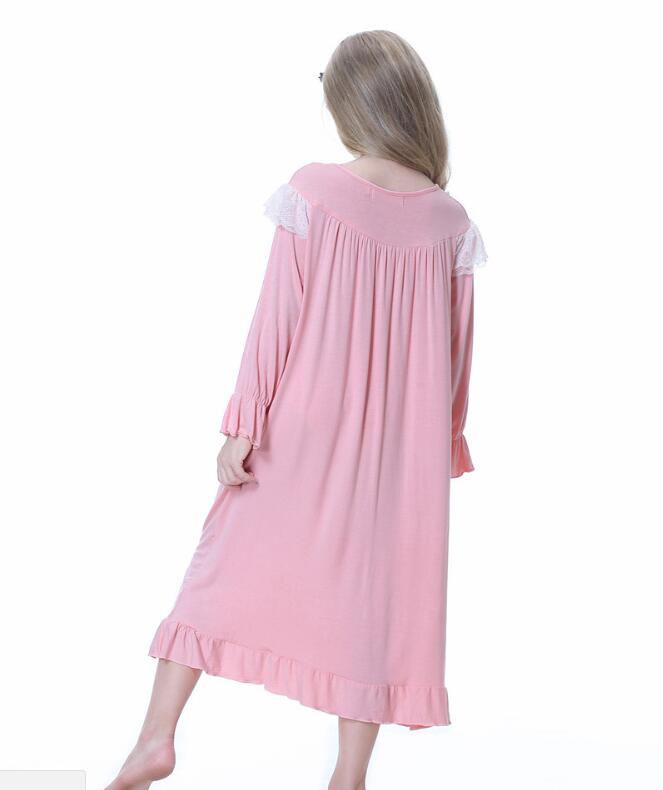 Automne filles chemise de nuit rose blanc pyjamas enfants à manches longues chemise de nuit mignon 100% coton enfant bébé robe de nuit 6 8 10 12 ans