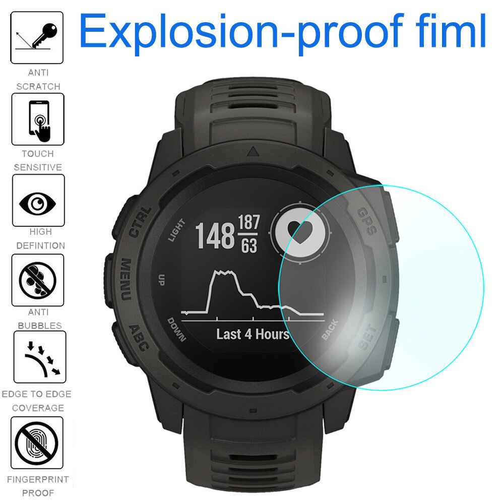 2 Stuks Ultra Clear Explosieveilige Tpu Film Screen Protector Voor Garmin Instinct Horloge Screen Protector Accesorios: 1PC
