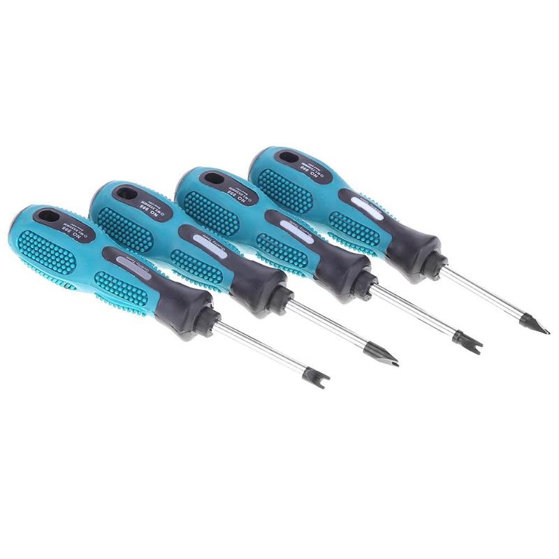 4pcs Multifunction U Fork Shape Antislip Chrome Vanadium Steel Screwdriver Set Multifunction CR-V Screw Driver Hand Tools Kit