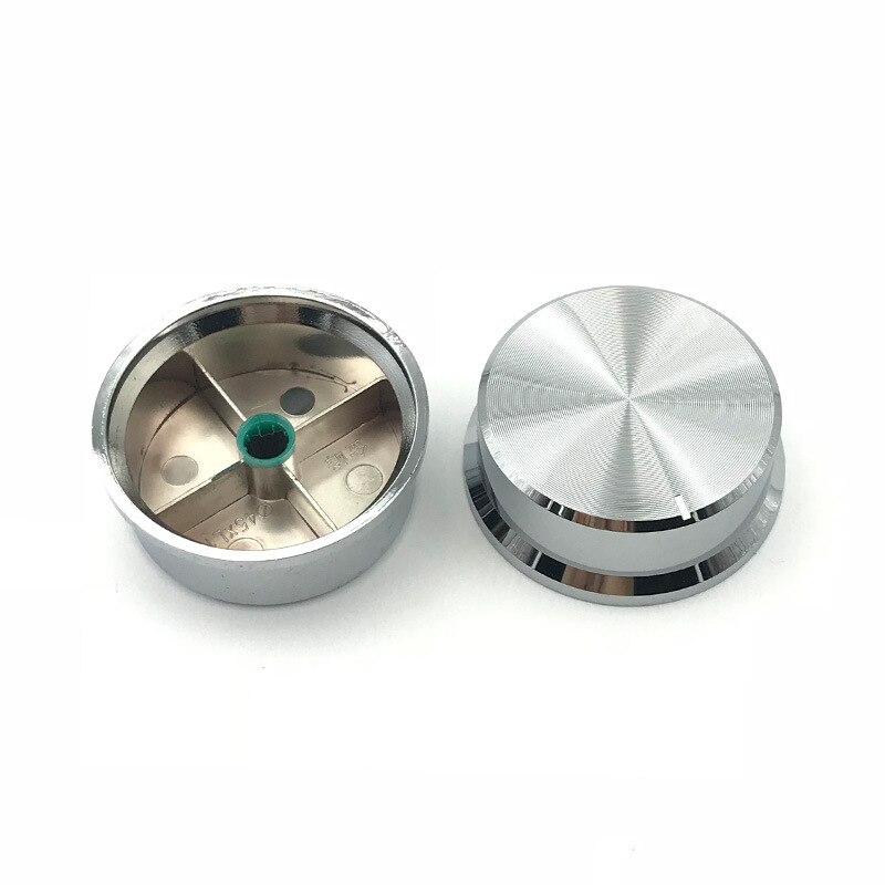 Silver Plate Volume Control Rotary Knobs For 6mm Dia. Knurled Shaft Potentiometer