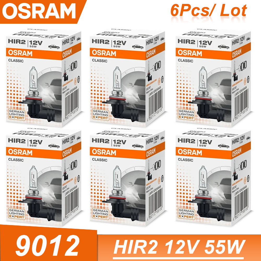 OSRAM HIR2 12V 55W PX22d 3200K 9012 faro halógeno clásico bombilla Original para coche lámpara automática haz alto/bajo estándar: changeable