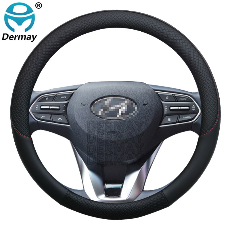 Voor Hyundai Palissade Auto Stuurhoes Lederen Anti-Slip 100% Dermay Auto Accessoires: Black