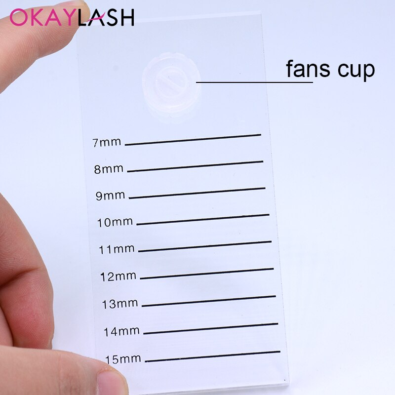Clear Crystal Eyelash Extension Scale Board Mark Pad 2 In 1 Acrylic Graft Lash Pallet Plate With Glue Holder Cup Accessories