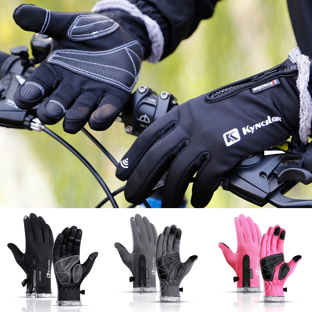 Gants chauds d'hiver polaire coupe-vent imperméable gants de cyclisme écran tactile Sports cyclisme ski vélo travail en plein air gants