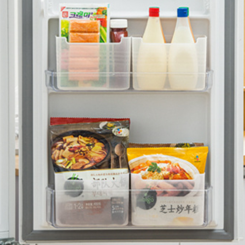 Køleskabsorganisator opbevaringsboks til madvarer køleskabsboks med sidedør til hjemmet madbeholder organizers de rangement