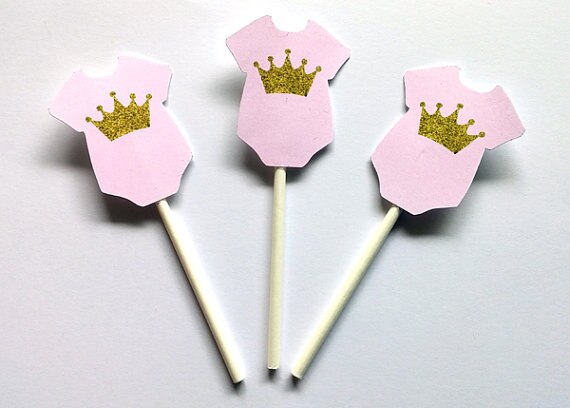 Prinses meisje cupcake topper s1st verjaardagsfeestje baby douche voedsel picks party favors24pcs