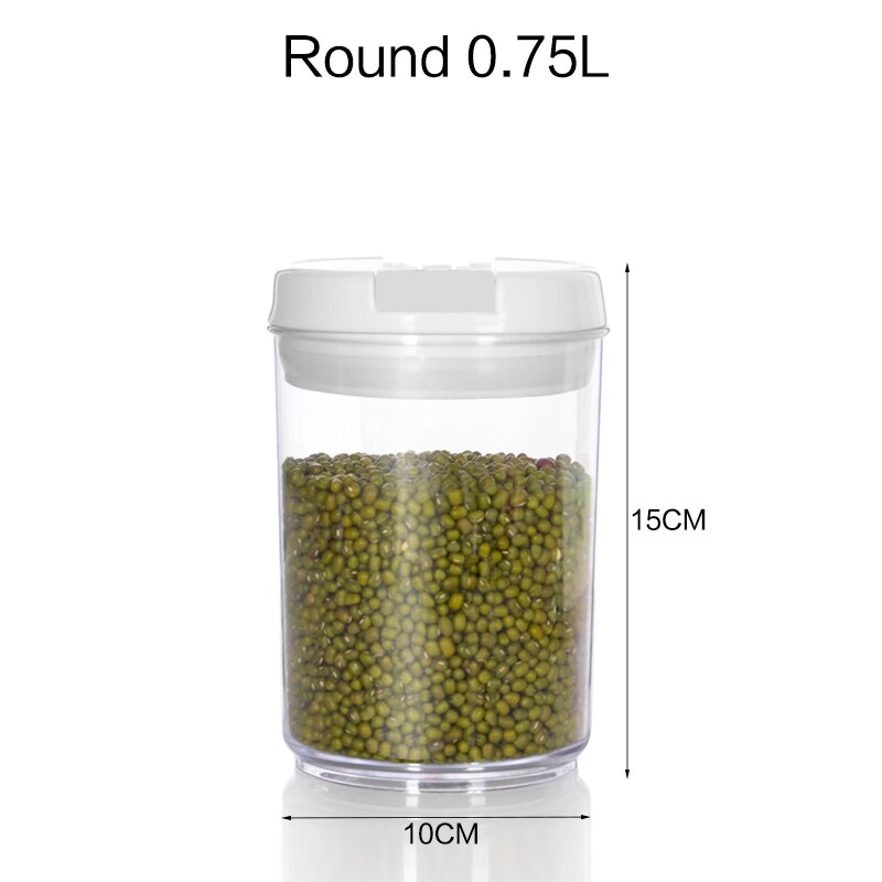 Food storage tank Purchase Food storage container Acrylic kitchen storage multigrain storage jar transparent sealed kitchen jars: Round 0.75L