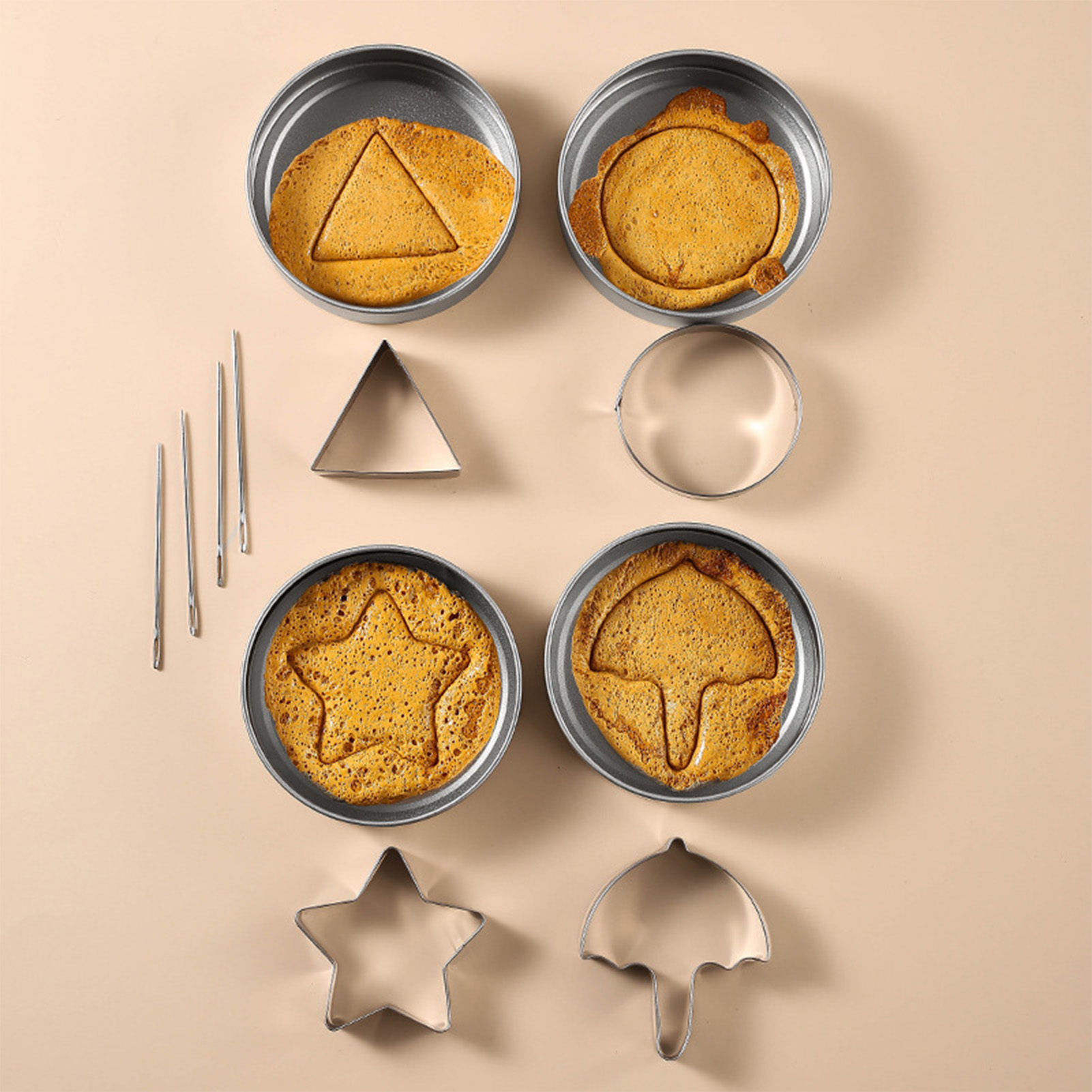 Dalgona Cookies Making mold Kit Stainless Steel Cookie Cutters Biscuit Molds for Making Desserts Puddings Jelly