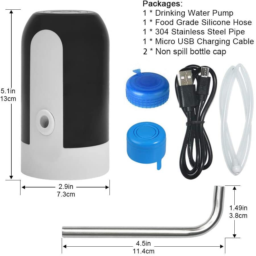 Waterflespomp, USB-oplaadbaar, automatische drinkwaterpomp, draagbare