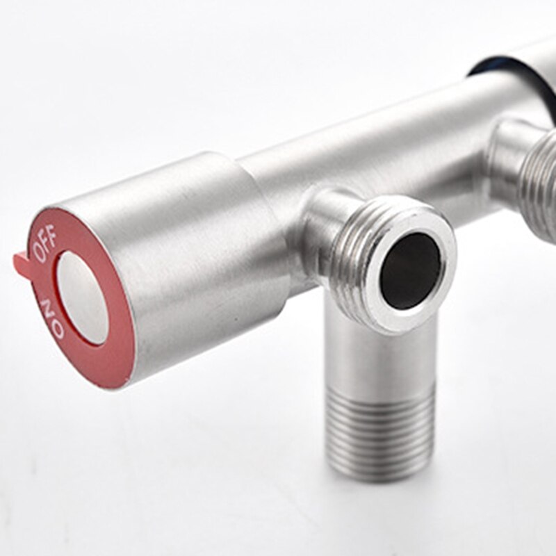 Aço inoxidável dupla tomada e válvula torneira g1/2 linha válvula de ângulo filler desviador válvula da banheira máquina lavar torneira
