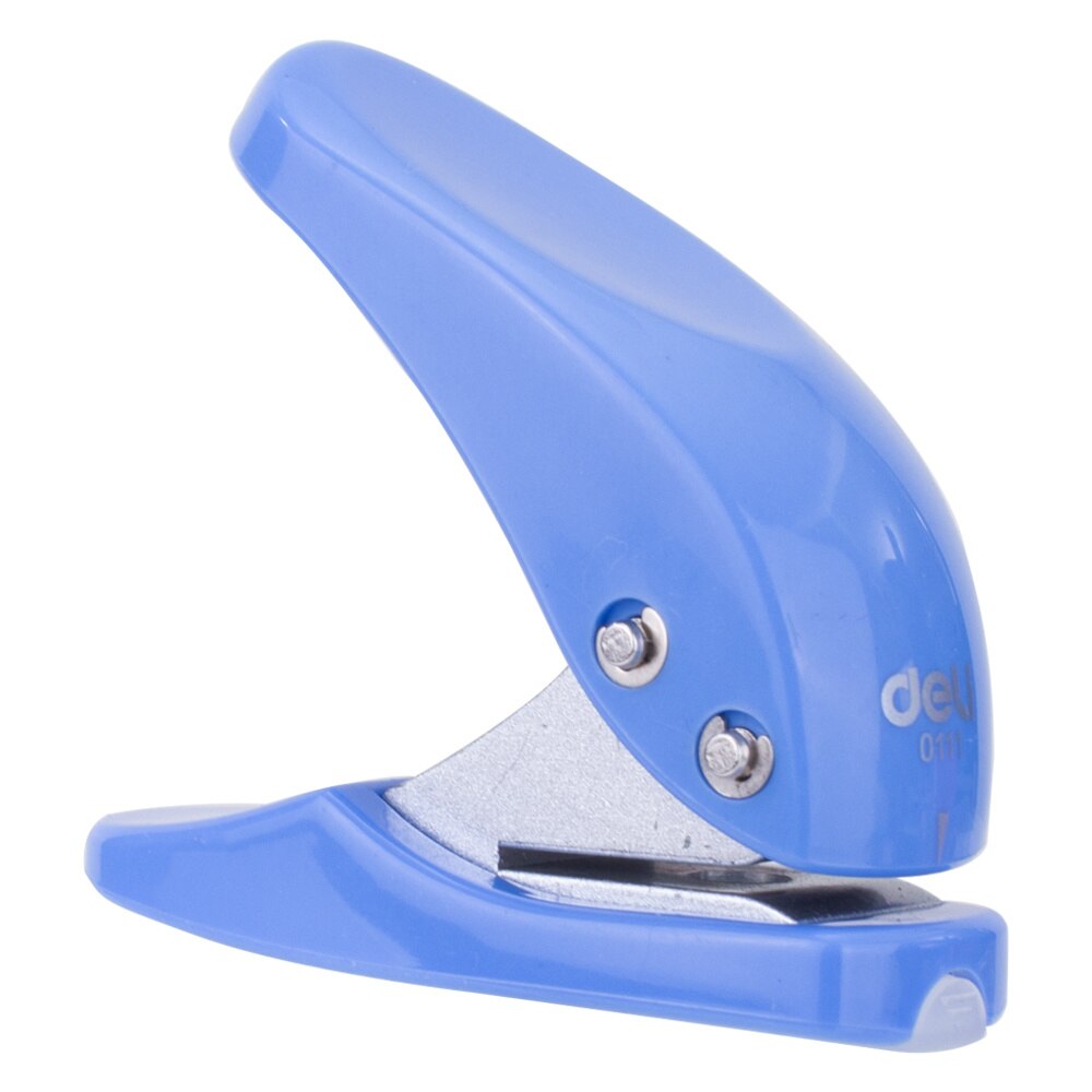 DELI E0111 Punch - 1 Hole Punch - Hole Diameter 6mm - 10 Sheets: Blue