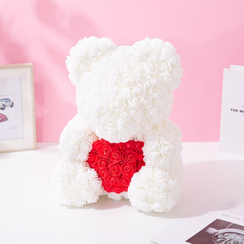 40 cm bear rose teddy bears flower rose bear DIY Christmas Valentine&#39;s Day