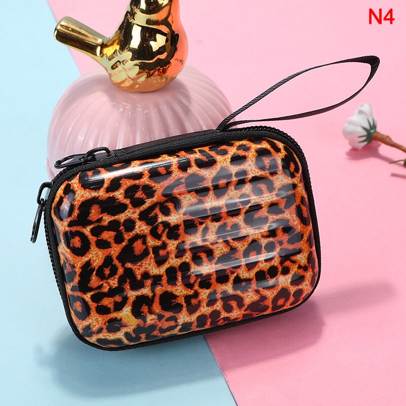 Mini 1pc Pouch Luggage Model Square Tin Iron Box Key Purse Pencil Case steel Box/coin Storage Bag headset Bag: N4