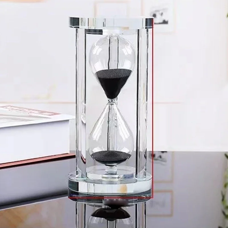 15–60 Minuten Sanduhr Sanduhr Küche Schule Moderne Kristall Stundenglas Sanduhr Sanduhr Teetimer Heimdekoration: Black / 15min