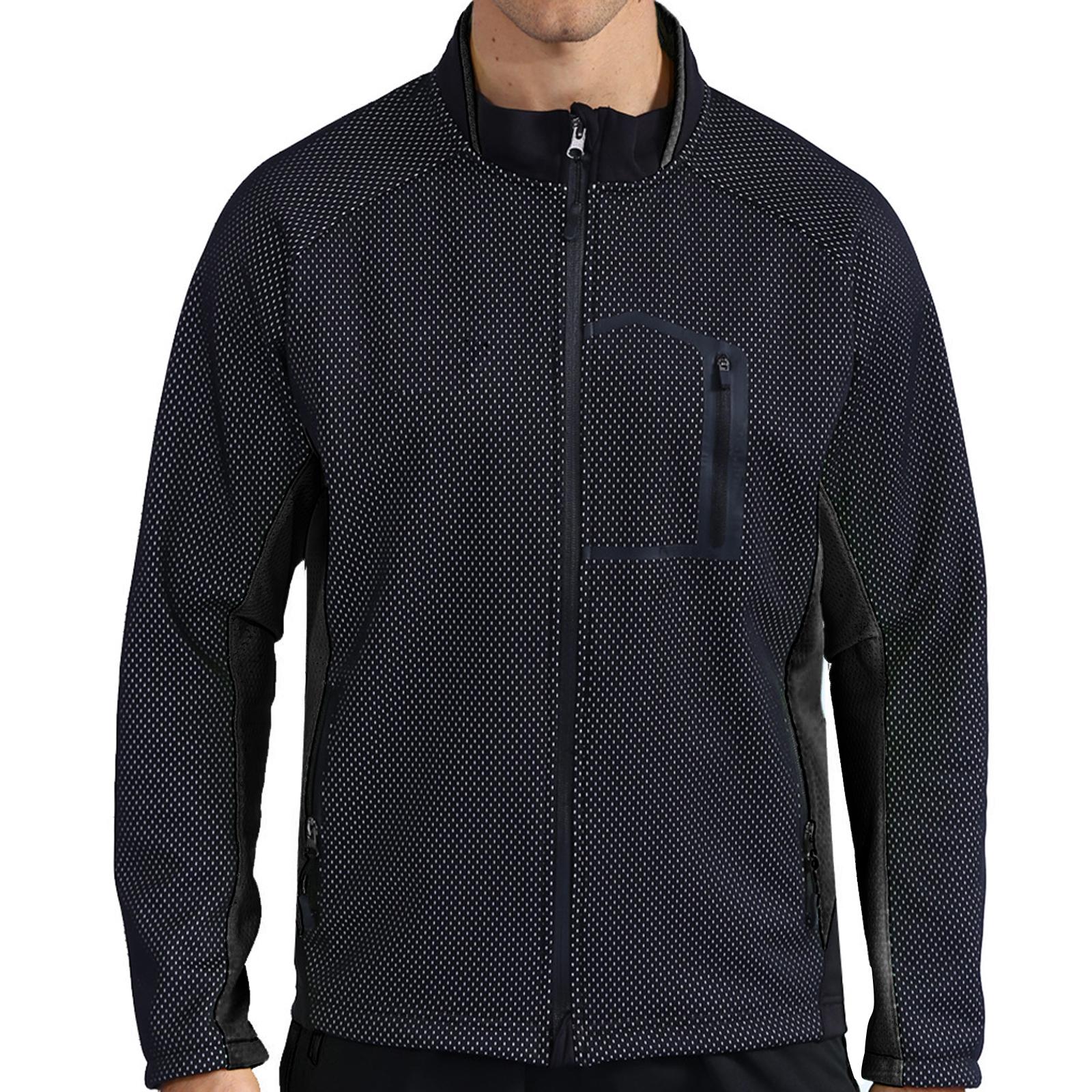 Men Cycling Jacket Sportwear Softshell Reflective Fleece Lining Windbreaker