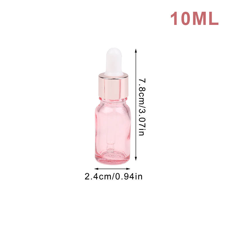 Tropfflaschen, nachfüllbar, 5–100 ml, Rosendeckel, Kosmetikbehälter, rosa Glas, Aromatherapie-Flüssigkeit für ätherische Massageöl-Pipette: Dunkelgrau