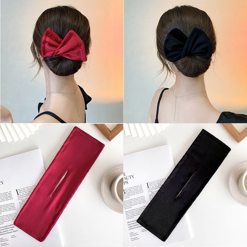 Pinza para el pelo con lazo perezoso para mujer, diadema estampada de cola de caballo, pasadores de abrazadera giratoria de Color sólido Simple