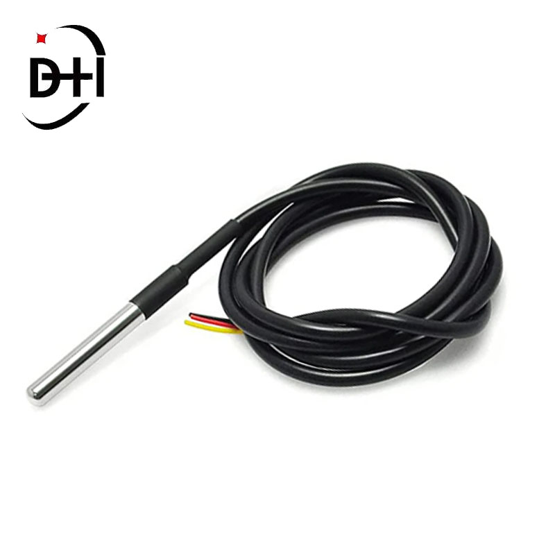 1 unidad DS18B20 acero inoxidable impermeable DS18b20 1m 3m 5m rosca sonda de temperatura Sensor de temperatura 18B20 Cable para Arduino: Castaño