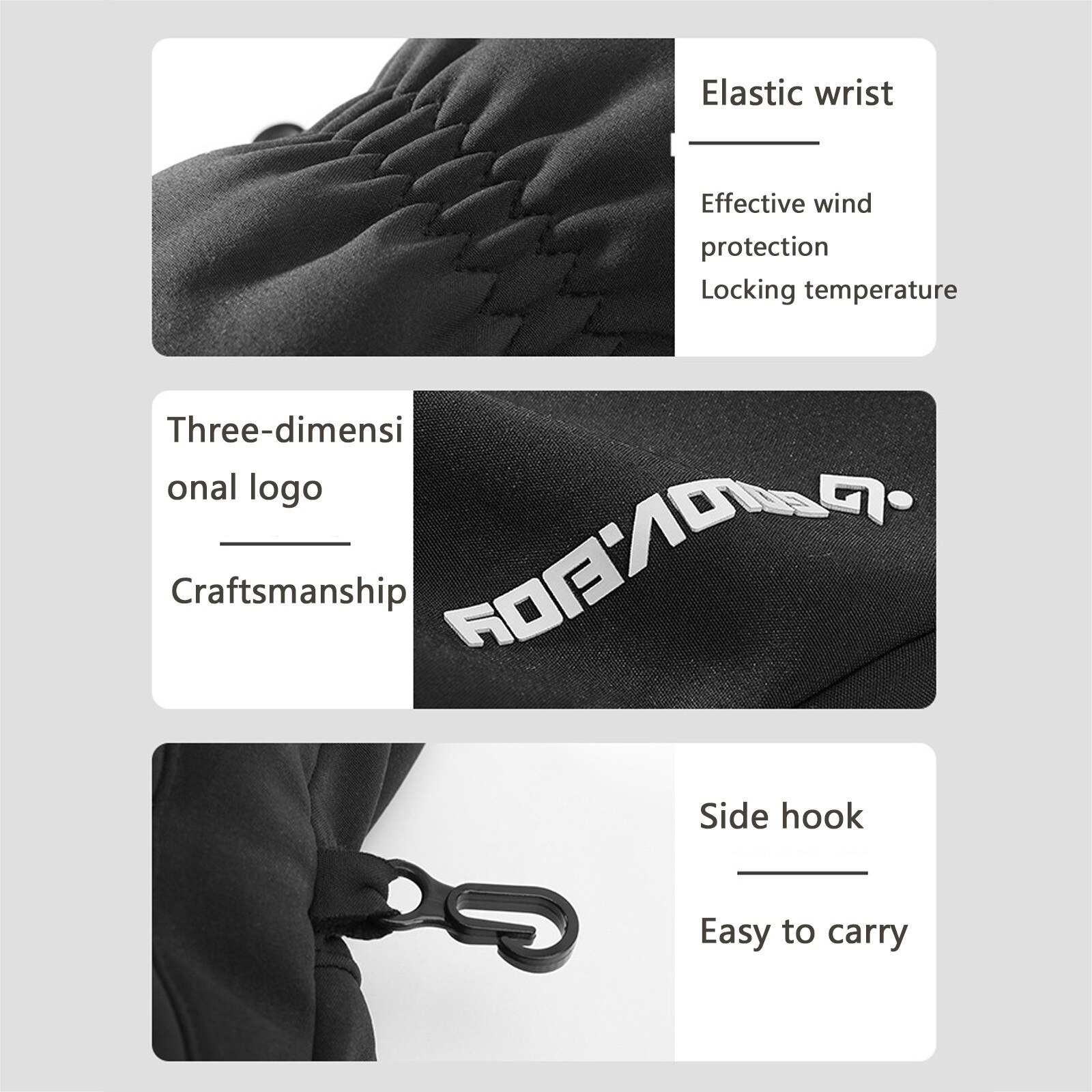 Winter Cycling Gloves Bicycle Warm Touchscreen Full Finger Gloves Waterproof Outdoor Bike Skiing Motorcycle Leather Warm Glove#3