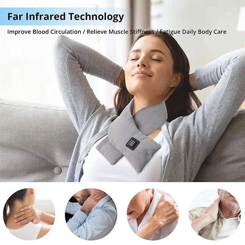 Écharpe chauffante USB améliorée pour garder au pendant la conduite, écharpe chauffante intelligente, solide, équipement de Massage d&#39;extérieur, hiver