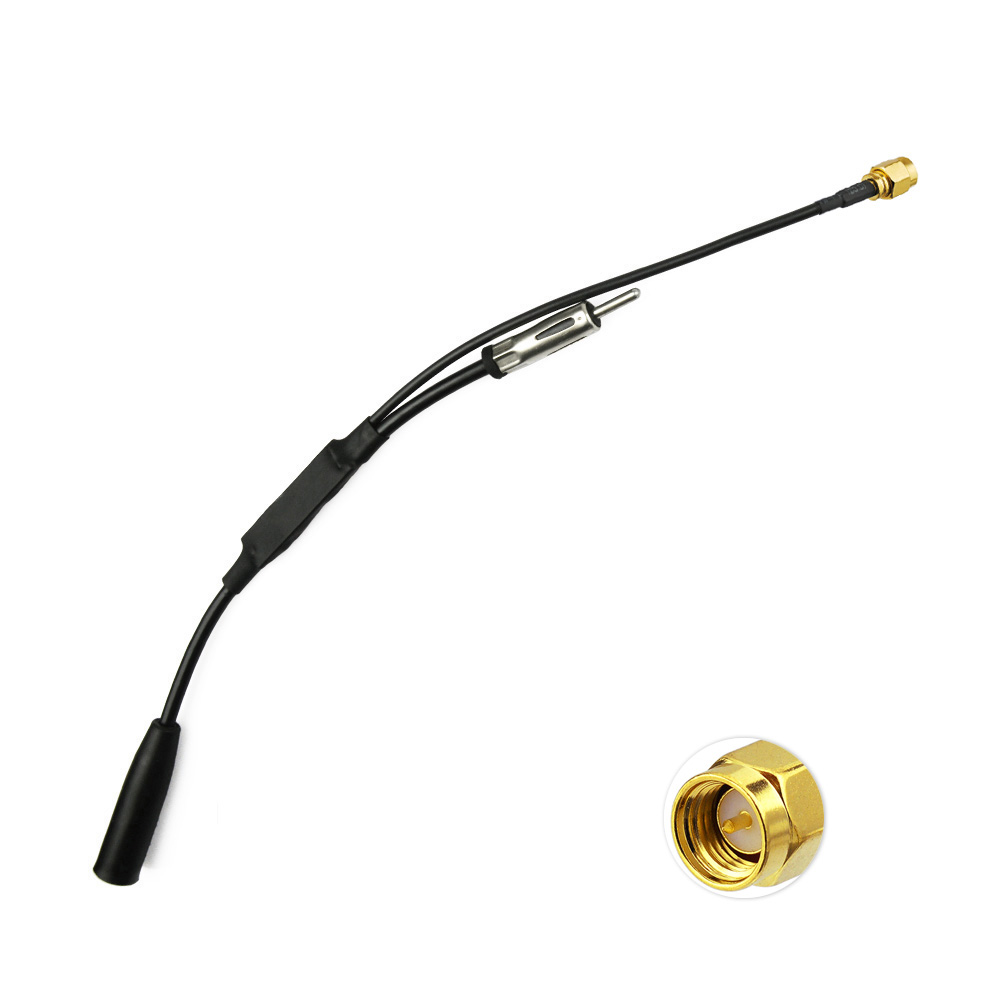 Superbat DAB/DAB + Antenna Aerial Splitter Amplifier Adapter Cable SMA Male Connector for Car Pionner Kenwood Radio Active