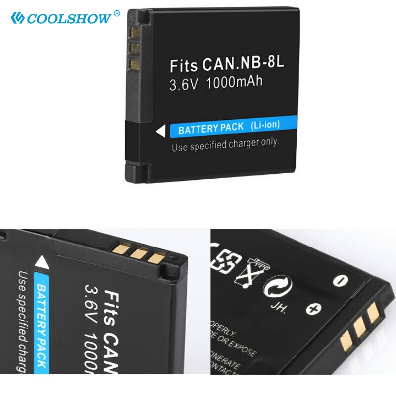 Kamera batteri  nb 8l nb8l nb -8l för canon powershot  a3300 a3200 a3100 a3000 a2200 a1200 is 1000 mah batterier tillbehör